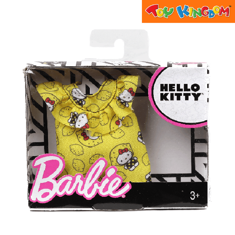 Barbie Fashion Yellow Hello Kitty Design Top Doll Accessories