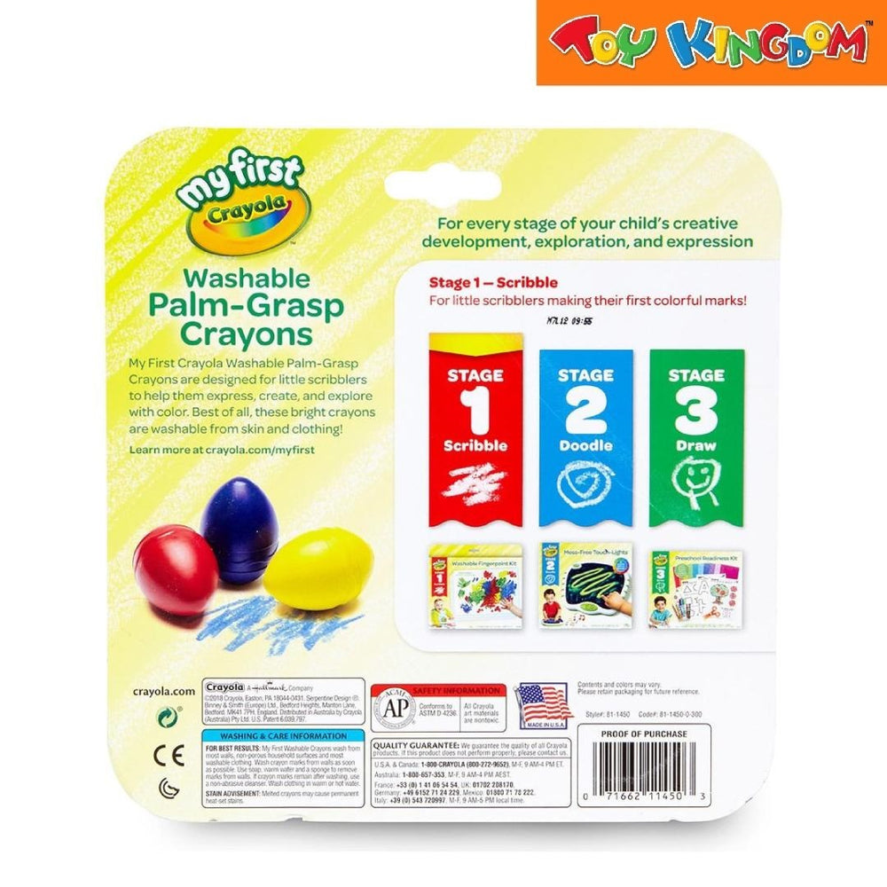 My First Crayola Washable Palm Grasp Crayons Arts Crafts for Kids Toy  Kingdom