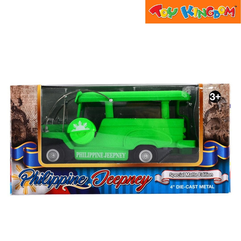 PhilCraft Special Matte Edition Philippine Jeepney Green 4 inch Die-cast Vehicle