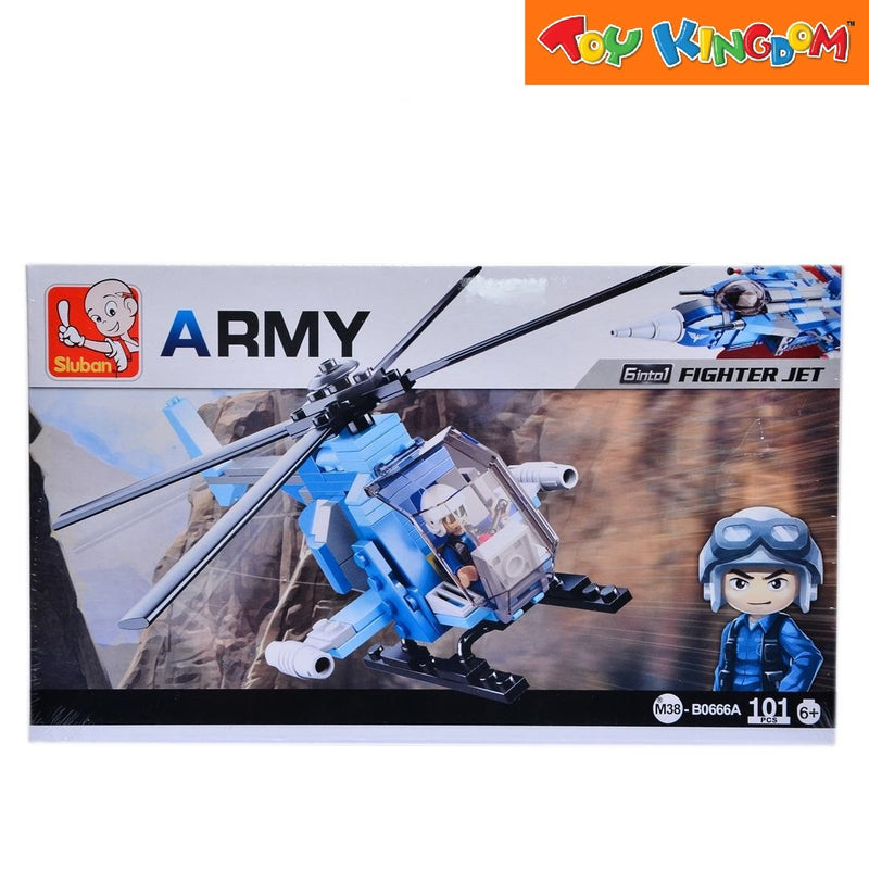 Sluban 6-in-1 Army Fighter Jet Building Bricks