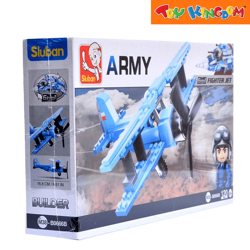 Sluban 6-in-1 Army Fighter Jet Building Bricks