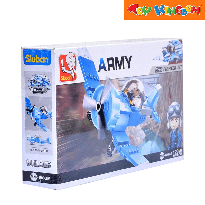 Sluban 6-in-1 Army Fighter Jet Building Bricks