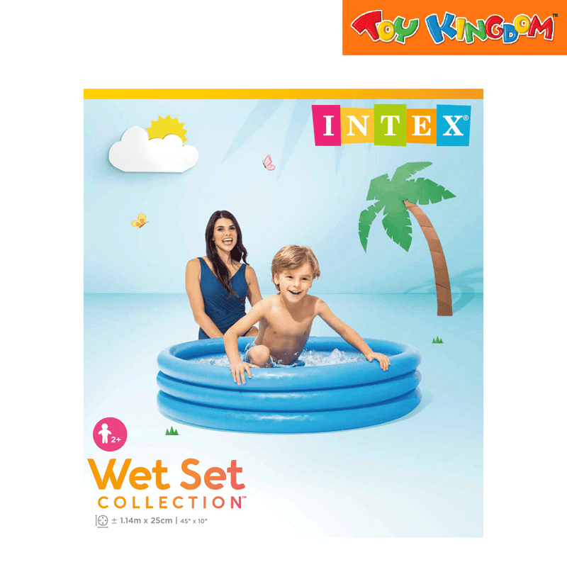 Intex Crystal Blue 45in x 10in 3-Ring Inflatable Pool