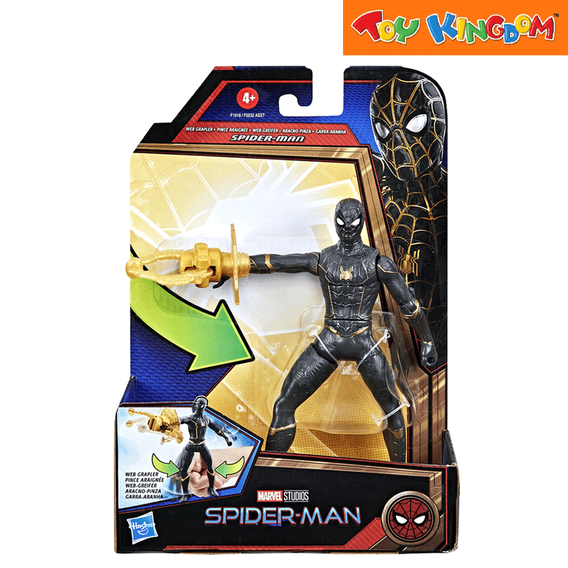 Marvel Avengers Deluxe Spider-Man 3 Movie Black Spider-Man Web Grapler 6 inch Figure