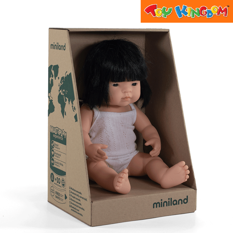 Miniland Asian Girl 38 cm Baby Doll Toy Kingdom