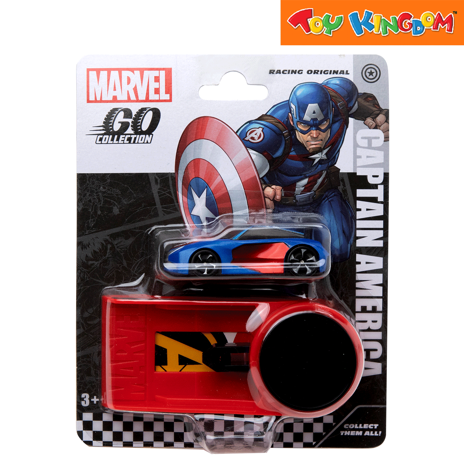 Marvel Go Collection Captain America Racing Launcher Set Vehicle