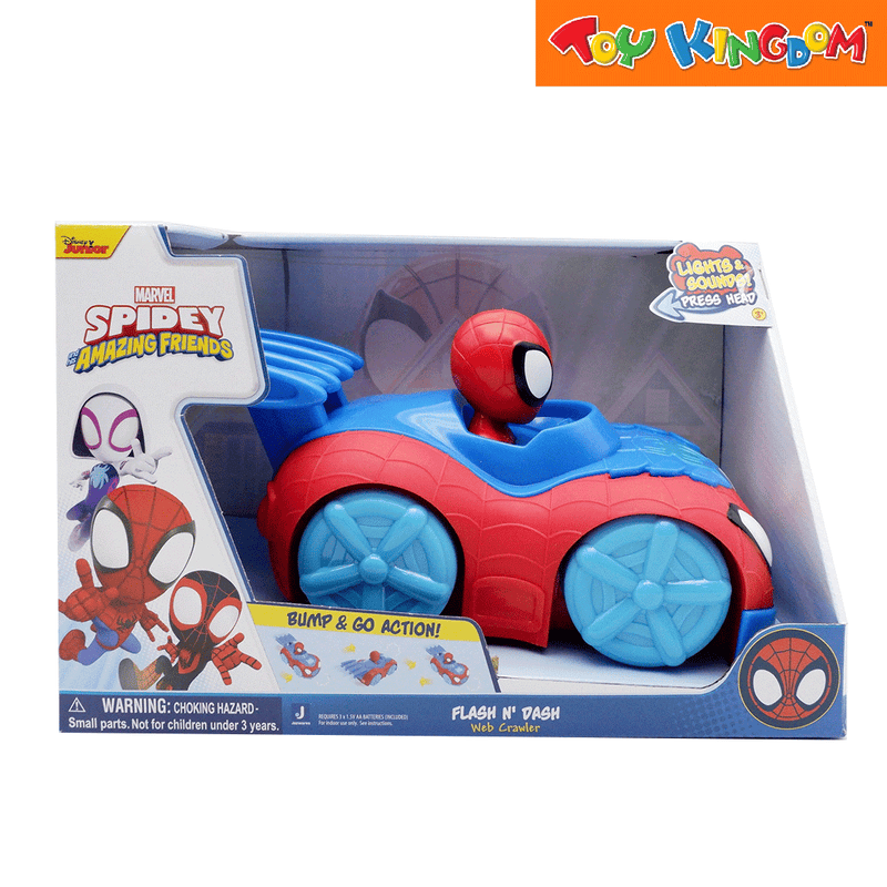 Disney Jr. Marvel Spidey and His Amazing Friends Flash 'n Dash Web Crawler Vehicle