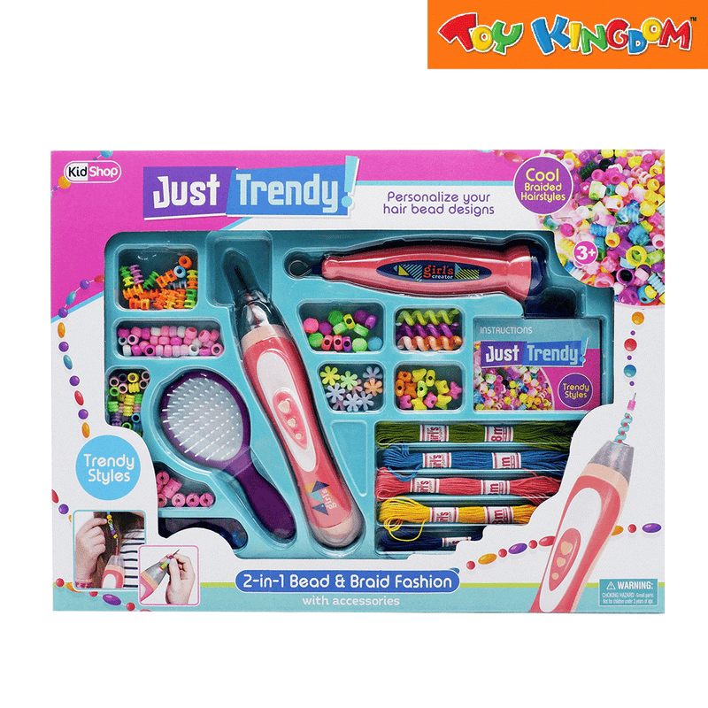 KidShop Bead and Braid Fashion with Accessories 2-in-1 DIY Jewelry Kit