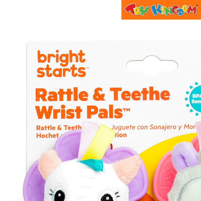 Bright Starts Rattle & Teethe BPA-free Baby Wrist Pals Toy - Monkey &  Elephant, Ages Newborn+ 