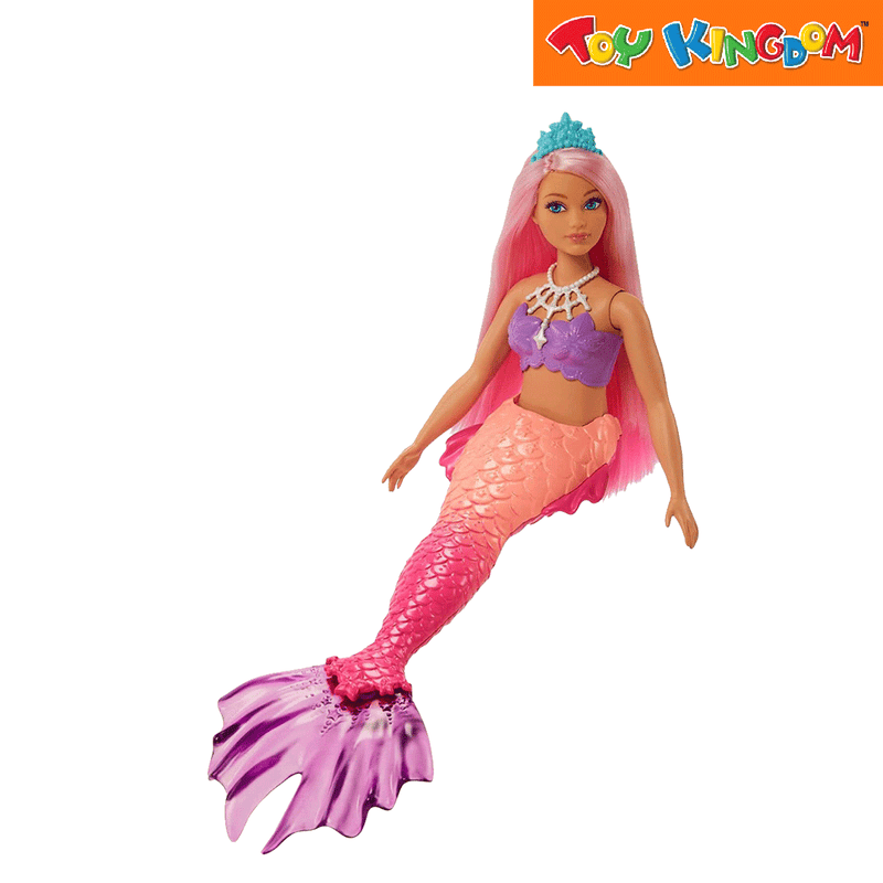 Barbie Core Pink Hair Curvy Mermaid Doll