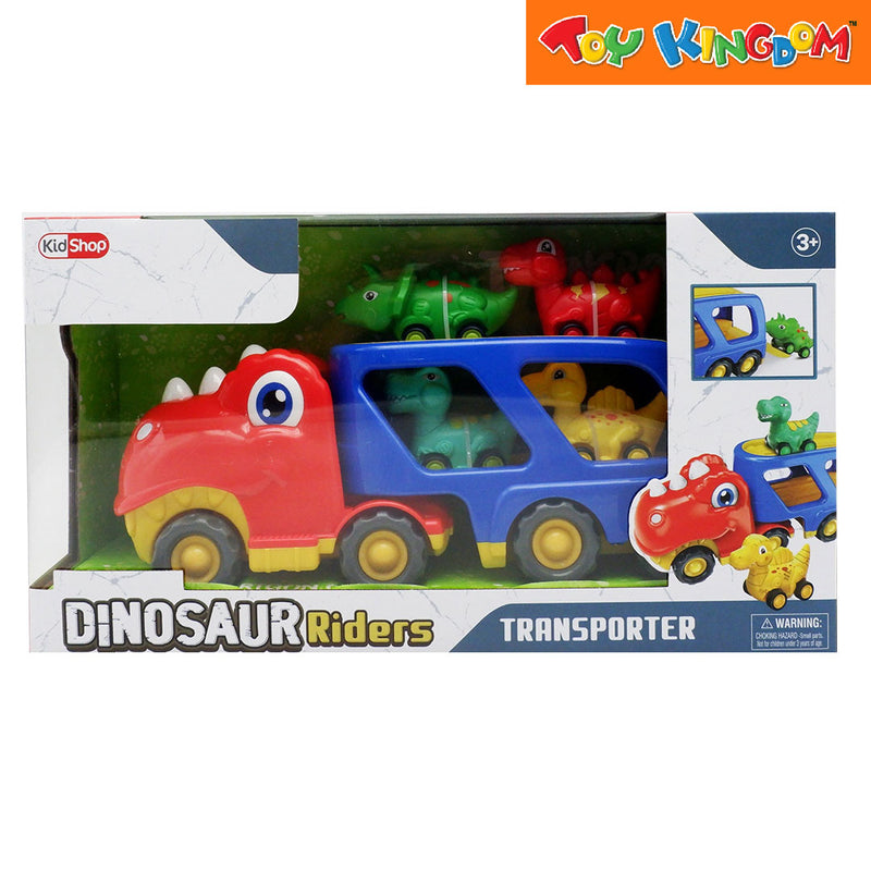 KidShop Dinosaur Riders Transporter Red and Blue Vehicle Playset