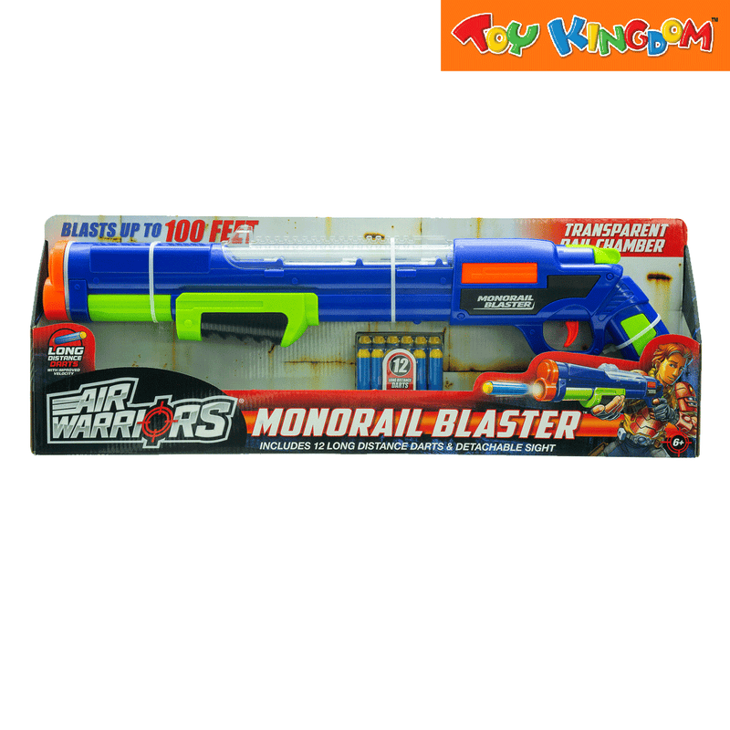 Buzz Bee Air Warriors Transparent Rail Chamber Monorail Blaster