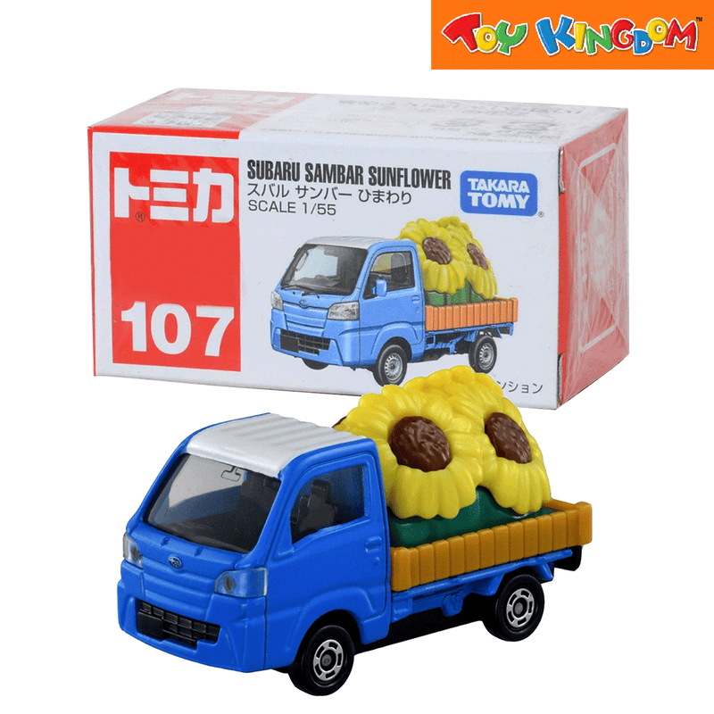 Tomica No. 107-9 Blue Subaru Sambar Sunflower Die-cast Vehicle