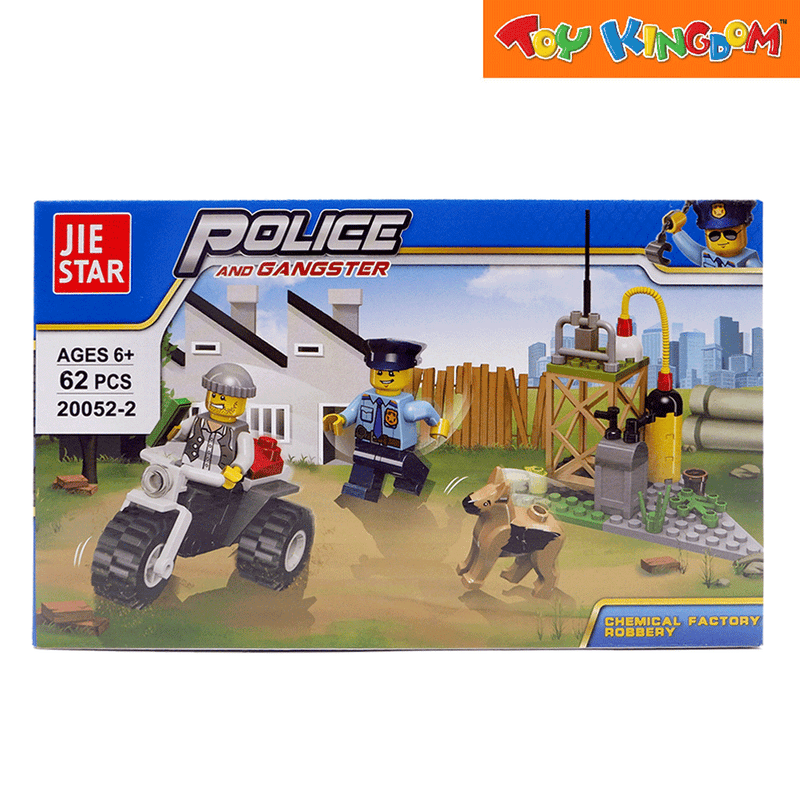 Jie Star Blocks Police & Gangster Chemical Factory Robbery 62 pcs Building Blocks