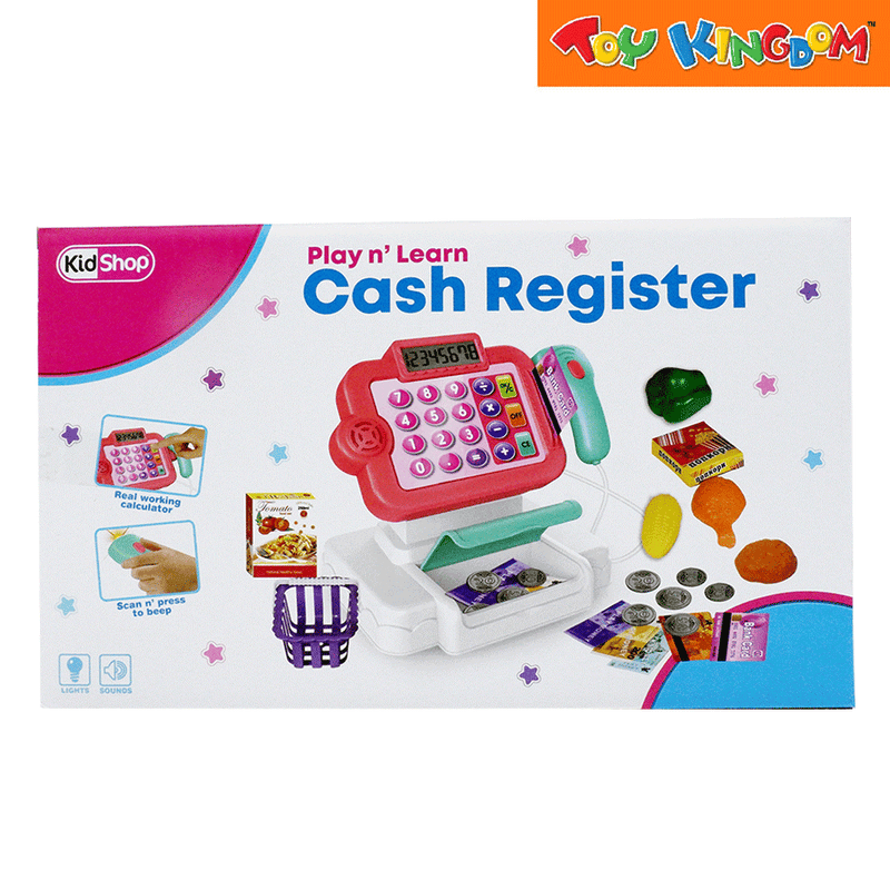 KidShop Play 'n Learn Neon Pink Cash Register Playset