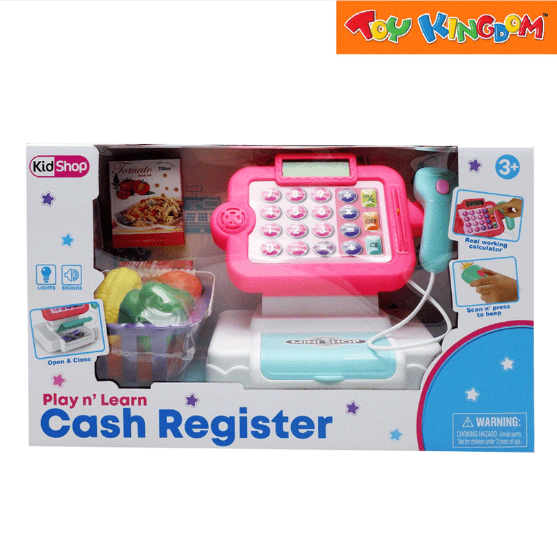 KidShop Play 'n Learn Neon Pink Cash Register Playset