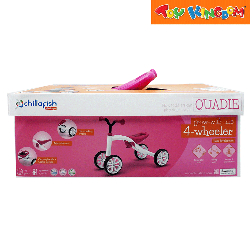 Chillafish Quadie Grow with Me Pink 4-Wheeler Training Bike