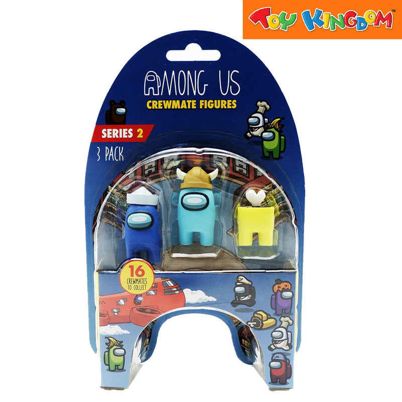 Among Us Series 2 Crewmate Blue, Light Blue and Yellow 3 Pack Figures