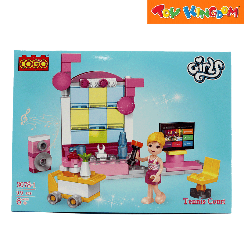 Cogo Girls Tennis Court Building Blocks Building Blocks