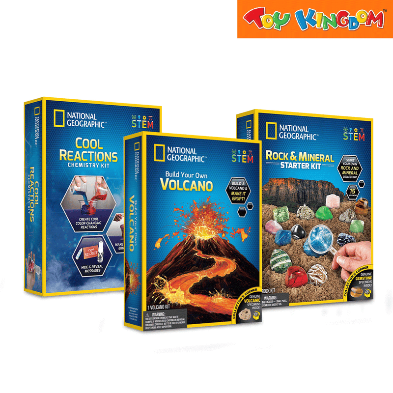 National Geographic Bundle Science Kit 1 - Volcano + Cool Chem + Rock