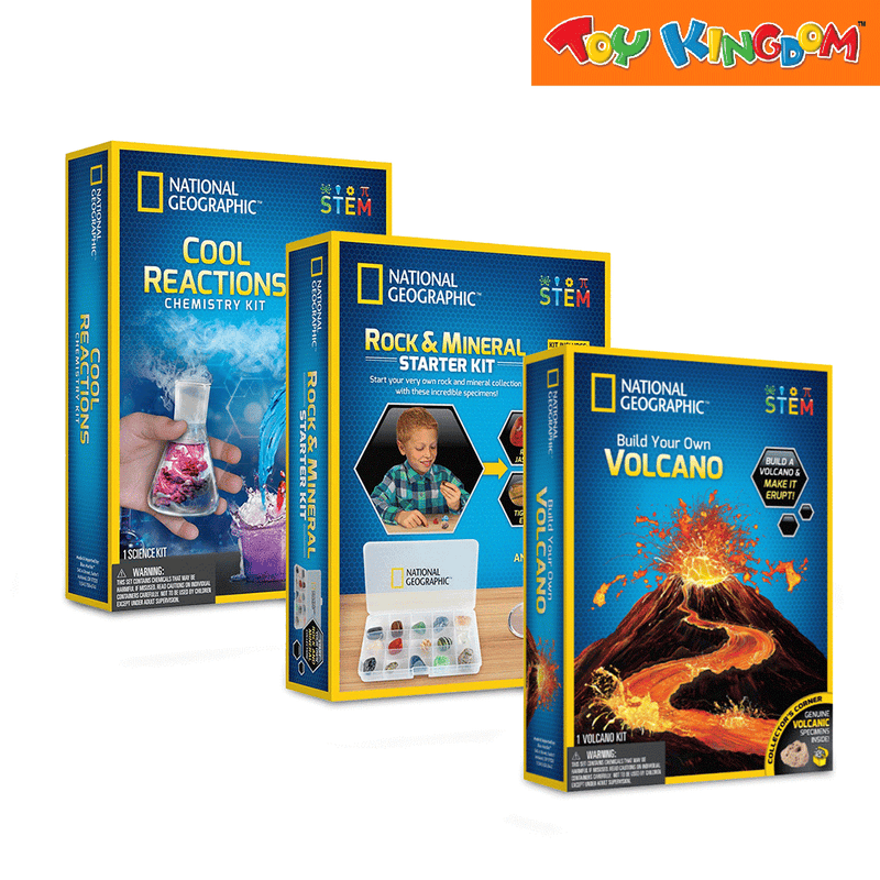 National Geographic Bundle Science Kit 1 - Volcano + Cool Chem + Rock